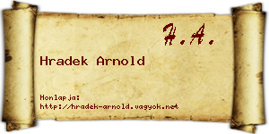 Hradek Arnold névjegykártya